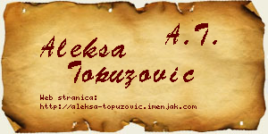 Aleksa Topuzović vizit kartica